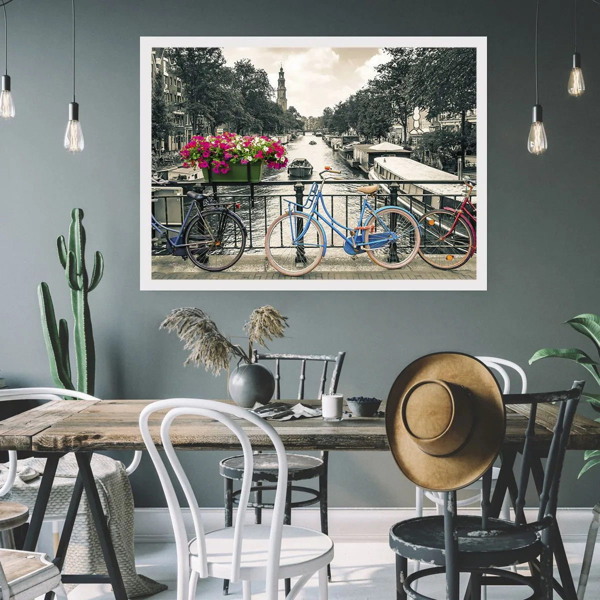 Poster - Colour of a Street in Amsterdam - 91x61 cm