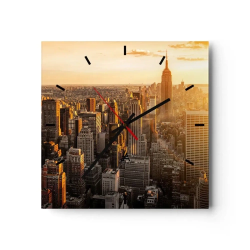 Wall clock - Clock on glass - Growing in the Sun - 30x30 cm