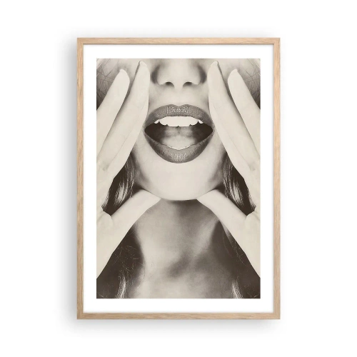 Poster in light oak frame - Coming! - 50x70 cm