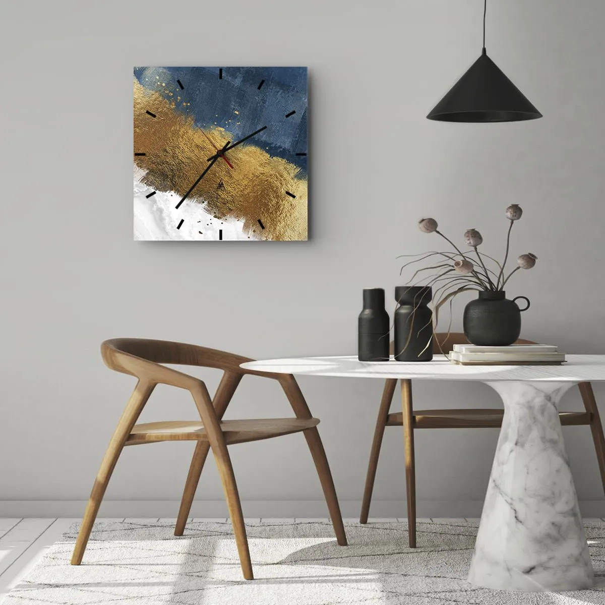 Wall clock - Clock on glass - Colours of Summer - 30x30 cm