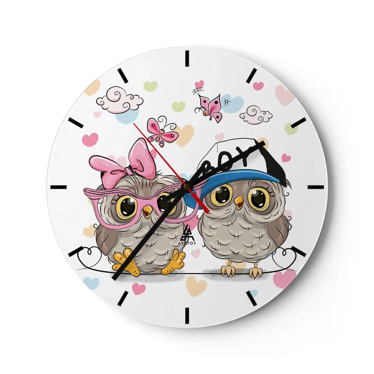 Wall clock - Clock on glass - Let's Keep in Love! - 40x40 cm