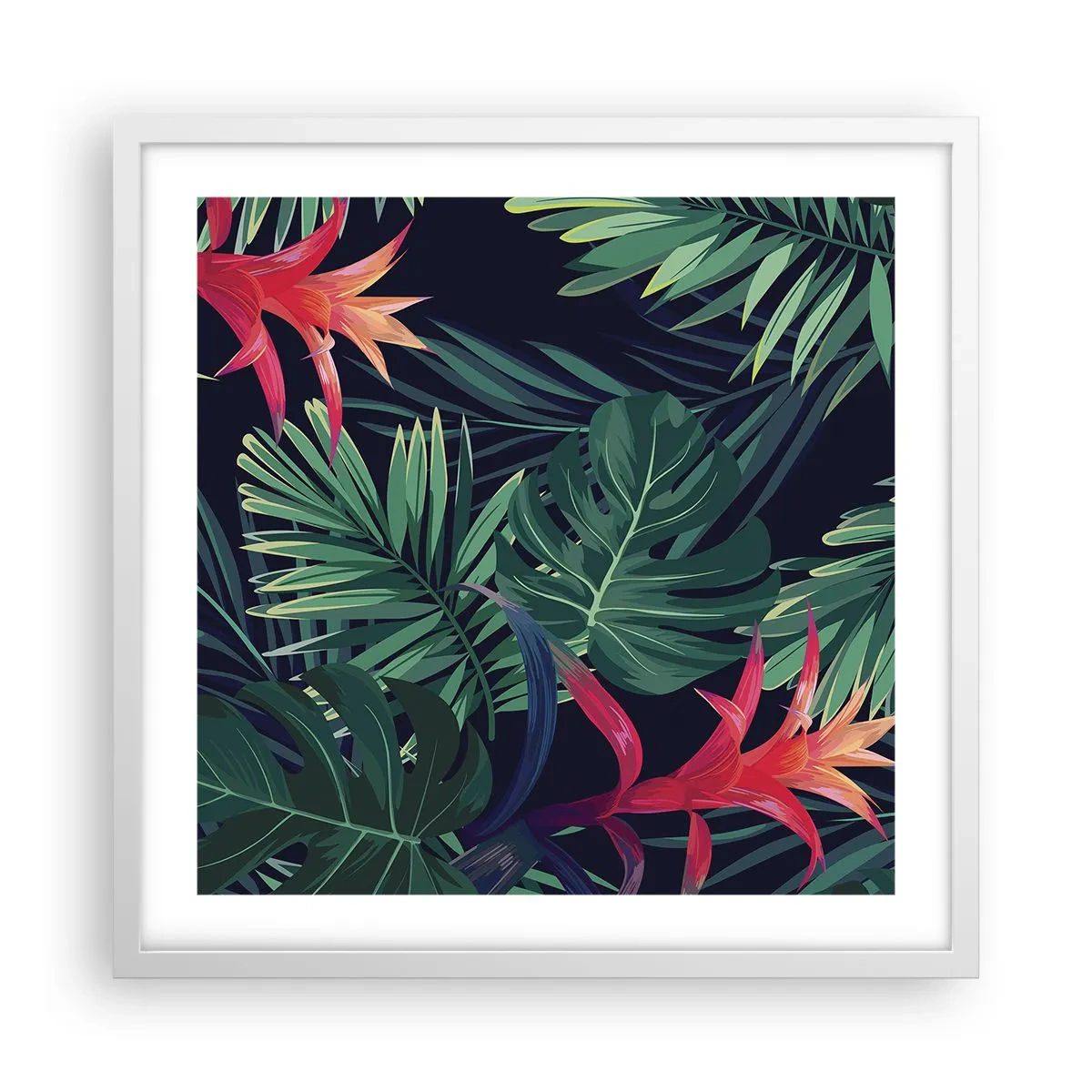 Poster in white frmae - Burn in Green - 50x50 cm