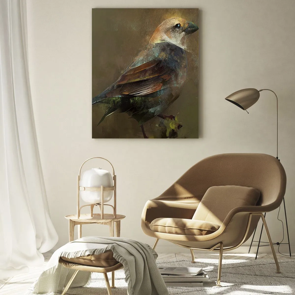 Glass picture - Sparrow, a Little Birdy - 50x70 cm