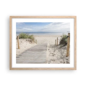 Poster in light oak frame - Until the Horizon - 50x40 cm