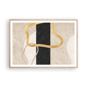 Poster in light oak frame - Shapes in Loops - 100x70 cm