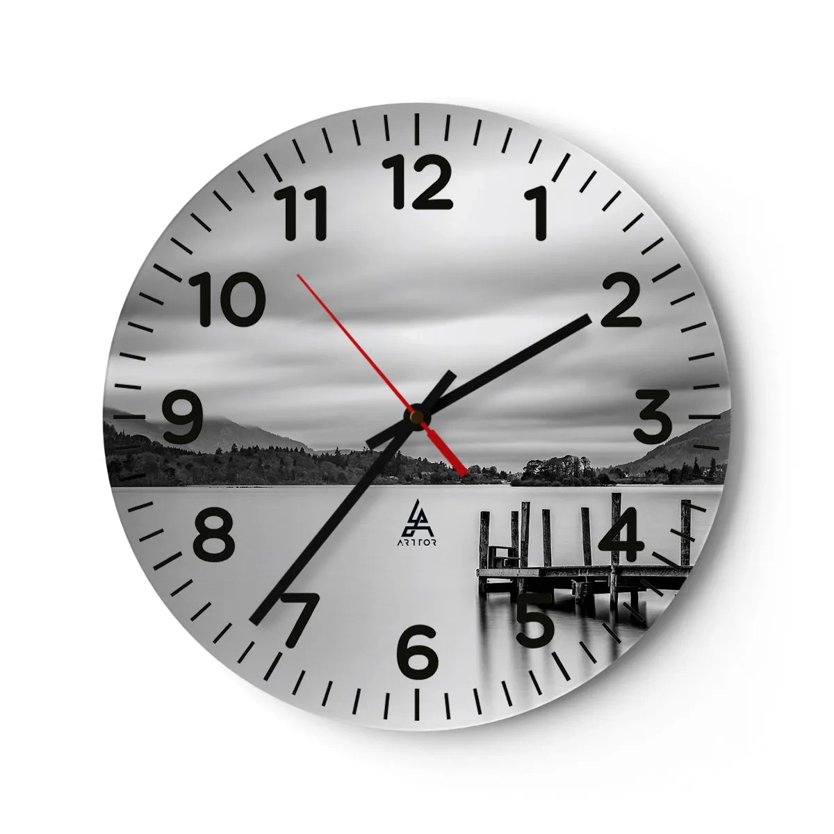 Wall clock - Clock on glass - Tranquility and Power - 30x30 cm