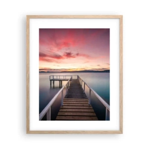 Poster in light oak frame - Mild Flame of an Evening - 40x50 cm