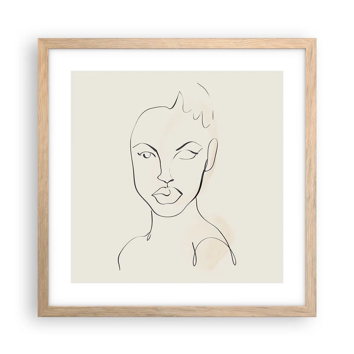 Poster in light oak frame - Outline of Sensuality - 40x40 cm