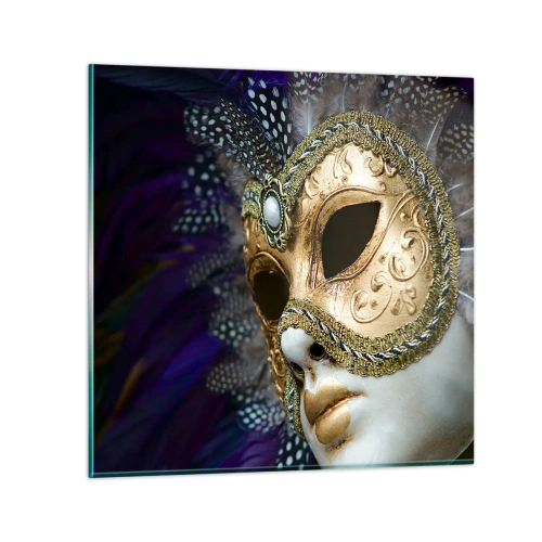 Glass picture - Venetian Portrait In Gold - 70x70 cm