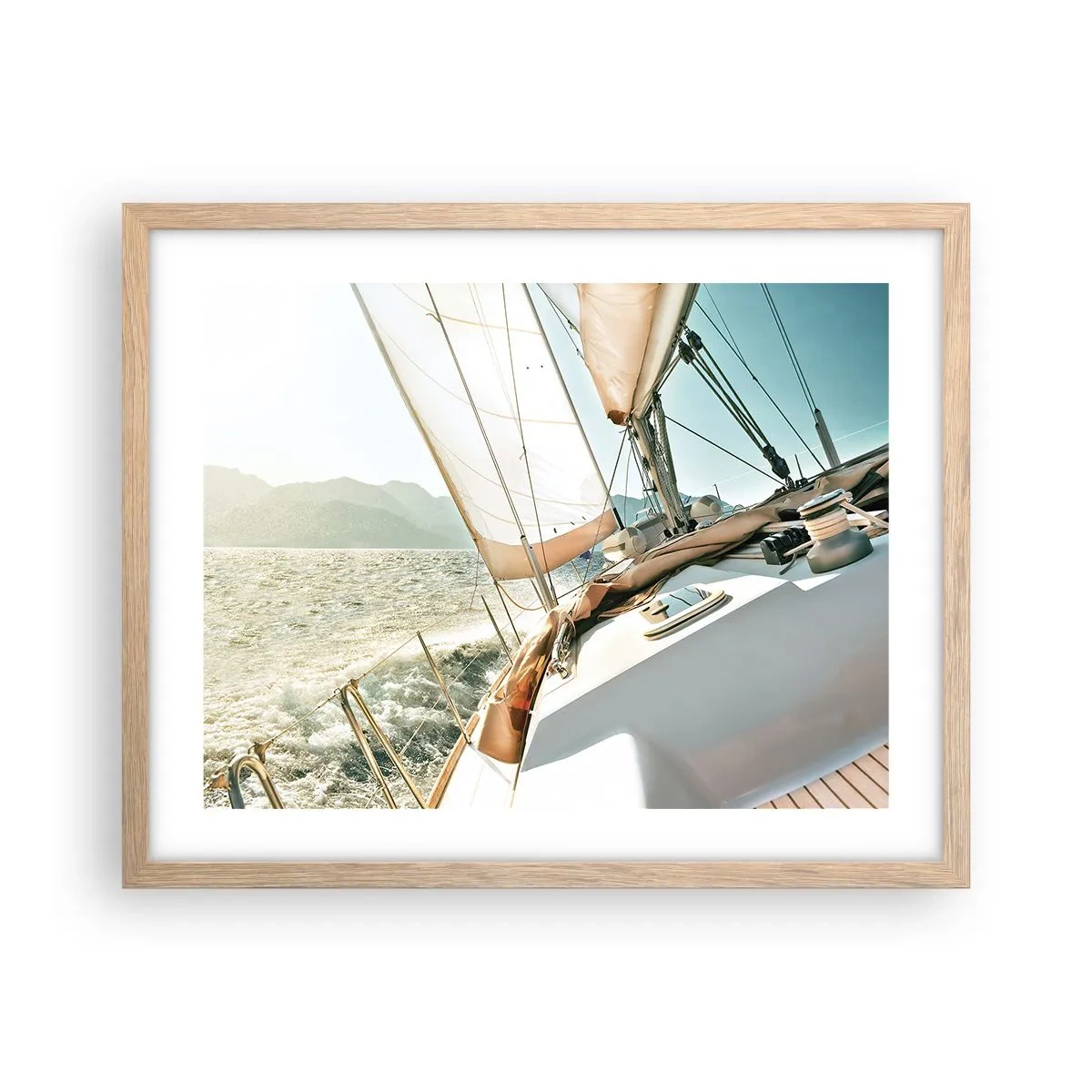 Poster in light oak frame - Full Sail - 50x40 cm