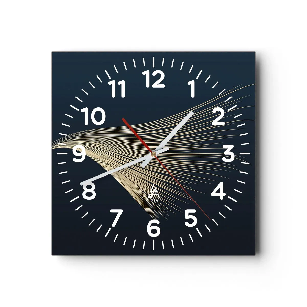 Wall clock - Clock on glass - Like Angel's Hair - 40x40 cm