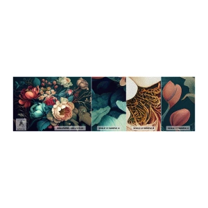 Photo Wallpaper Sample Premium Sand - 19th Century Charm - Flowers, Shabby Chic, Classic - 100x30 cm