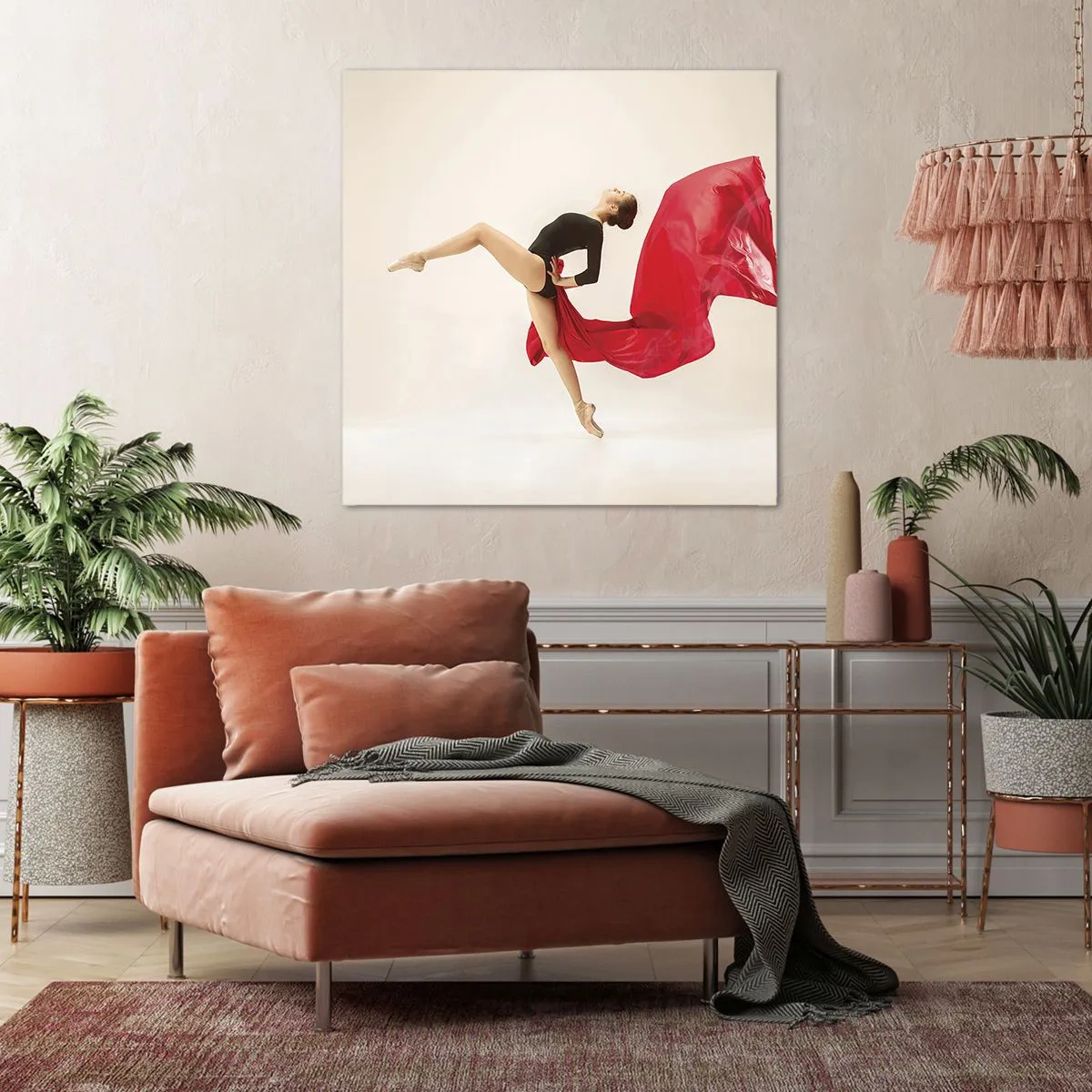 Canvas picture - Red and Black - 60x60 cm