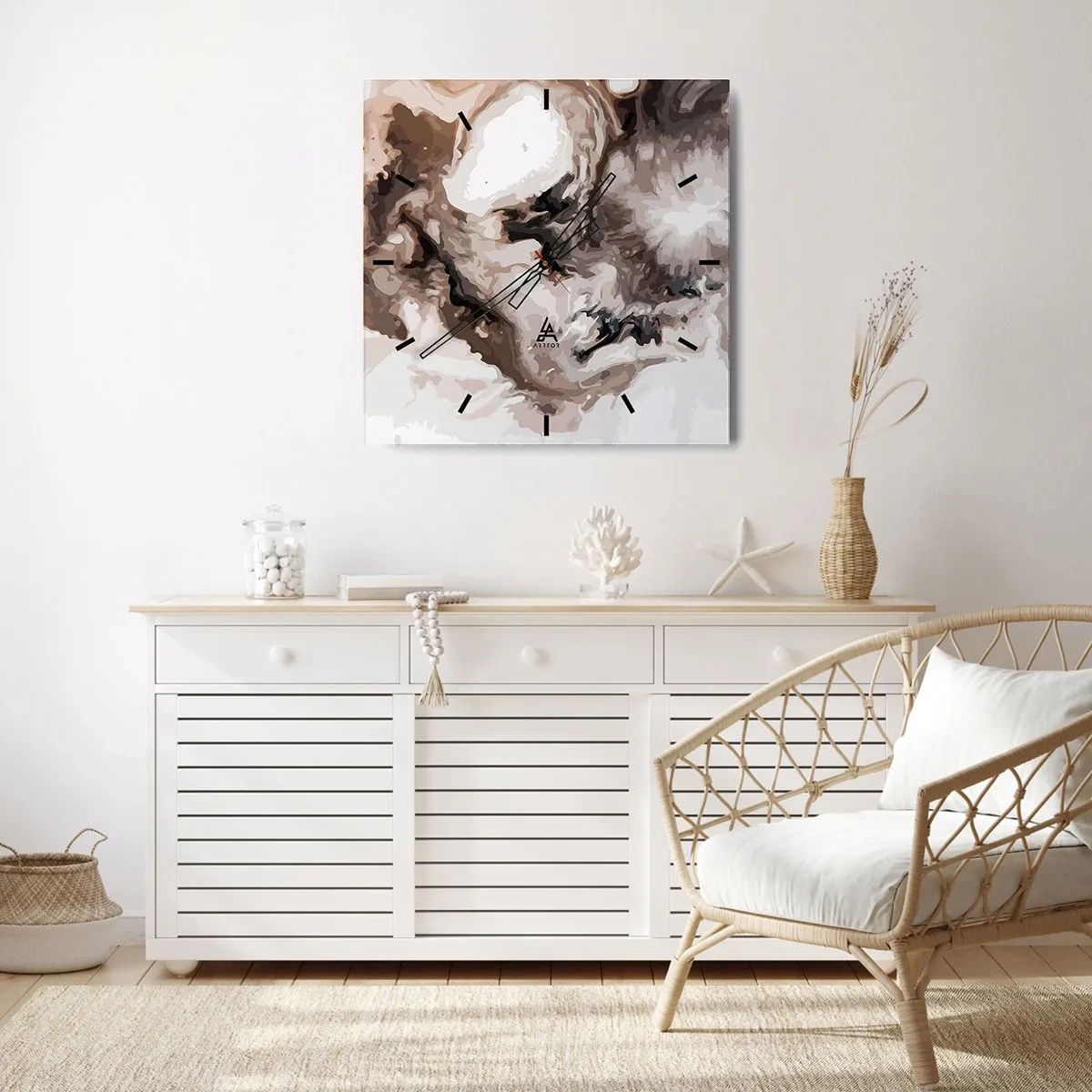 Wall clock - Clock on glass - Birth of the Galaxy - 40x40 cm