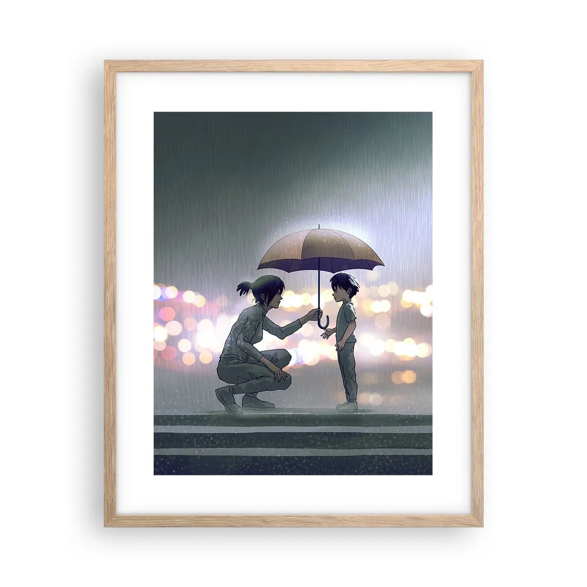 Poster in light oak frame - And Everything Is All Right - 40x50 cm