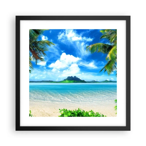 Poster in black frame - Blue Tropics - 40x40 cm