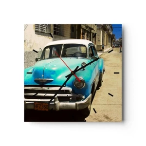 Wall clock - Clock on glass - Eviva Cuba! - 40x40 cm