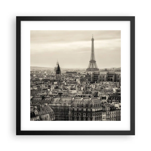 Poster in black frame - Over the Roofs of Paris - 40x40 cm