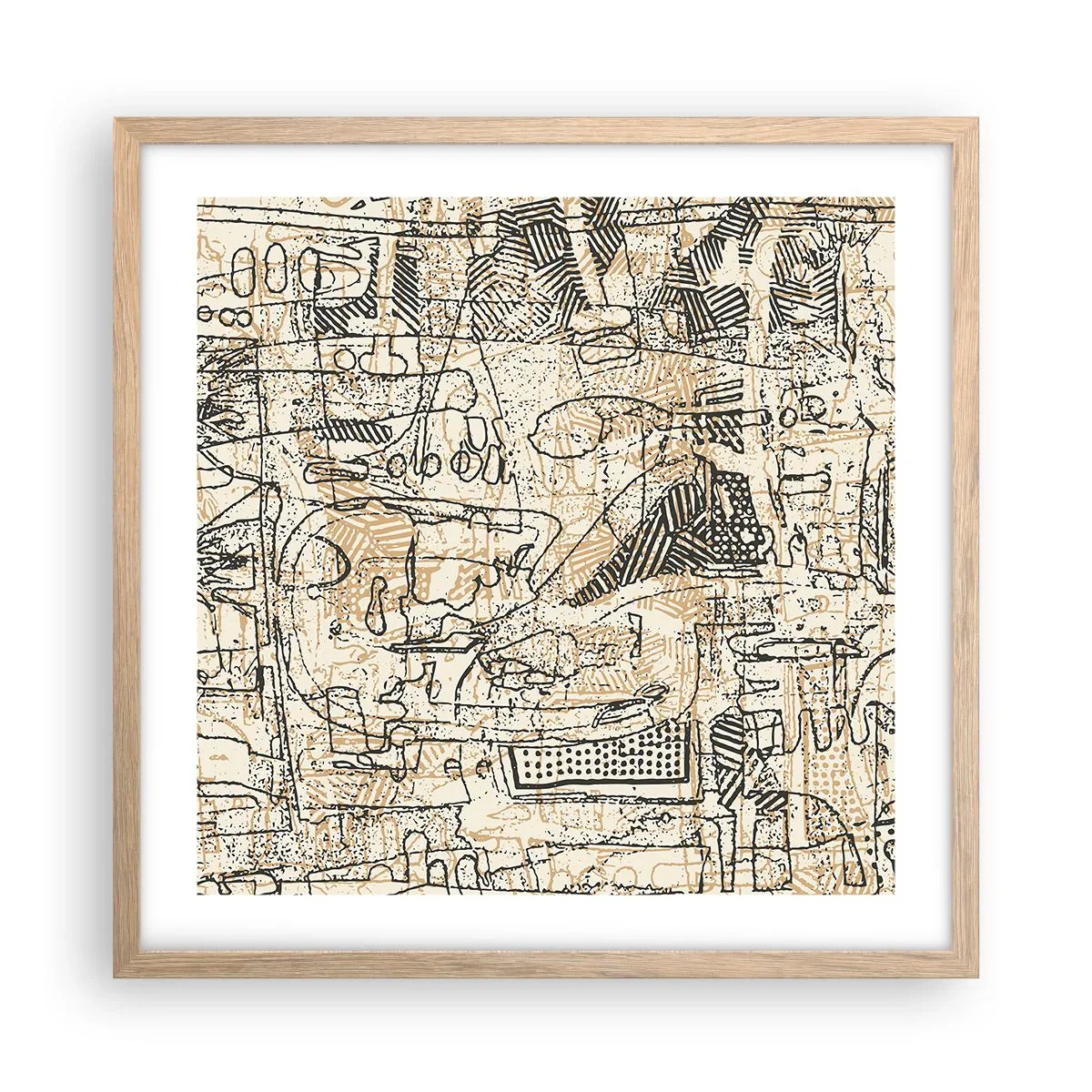 Poster in light oak frame - Waiting to Be Decoded - 50x50 cm