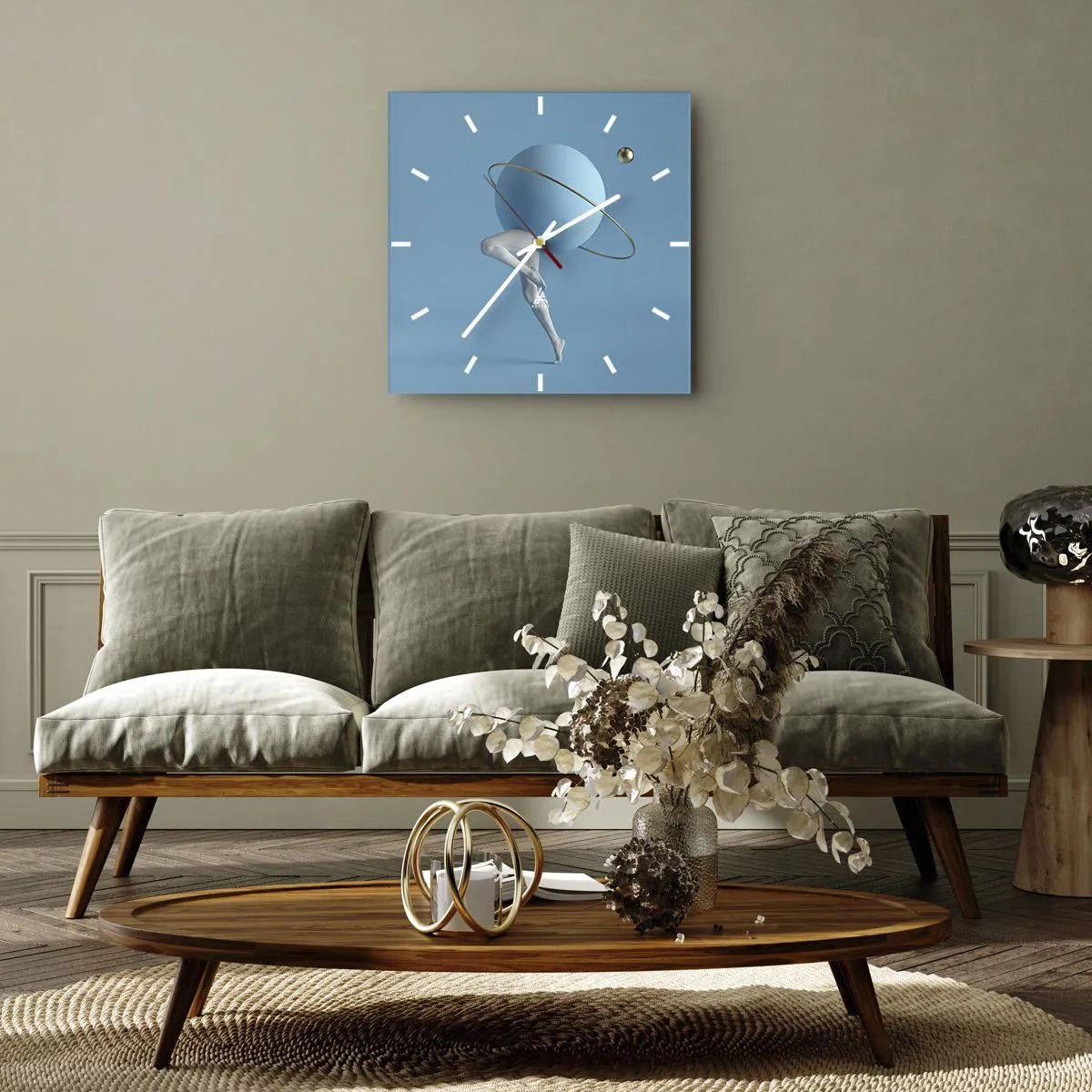 Wall clock - Clock on glass - And Planets Are Going Crazy - 30x30 cm