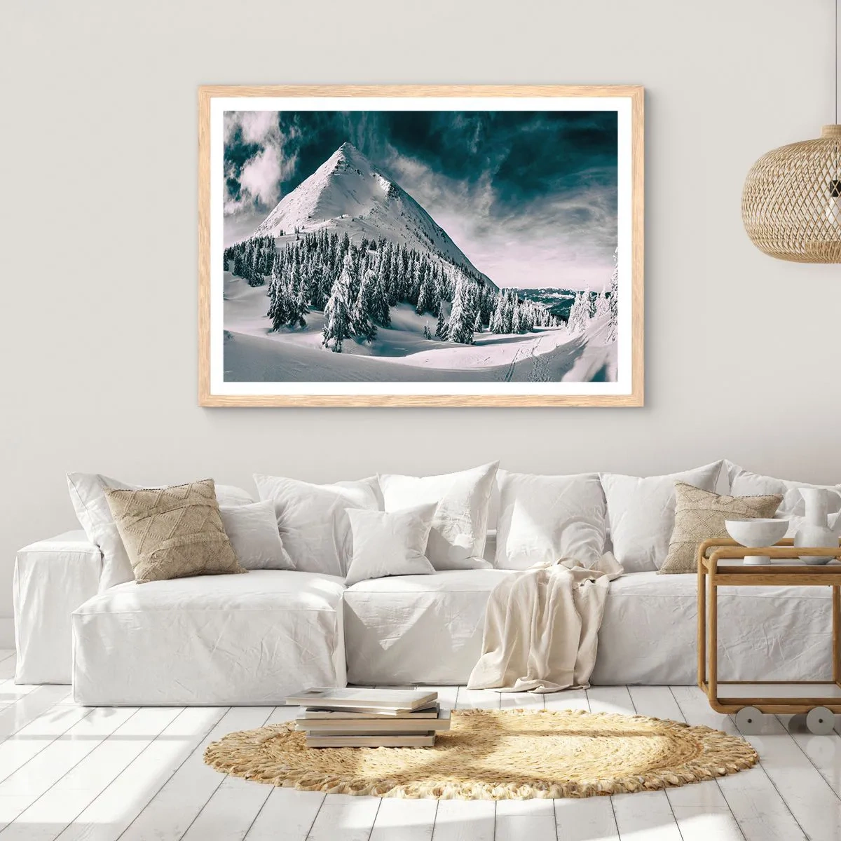 Poster in light oak frame - Land of Snow and Ice - 40x30 cm