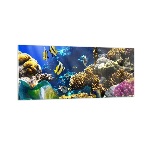 Glass picture - Big Traffic to Holiday Destination - 100x40 cm