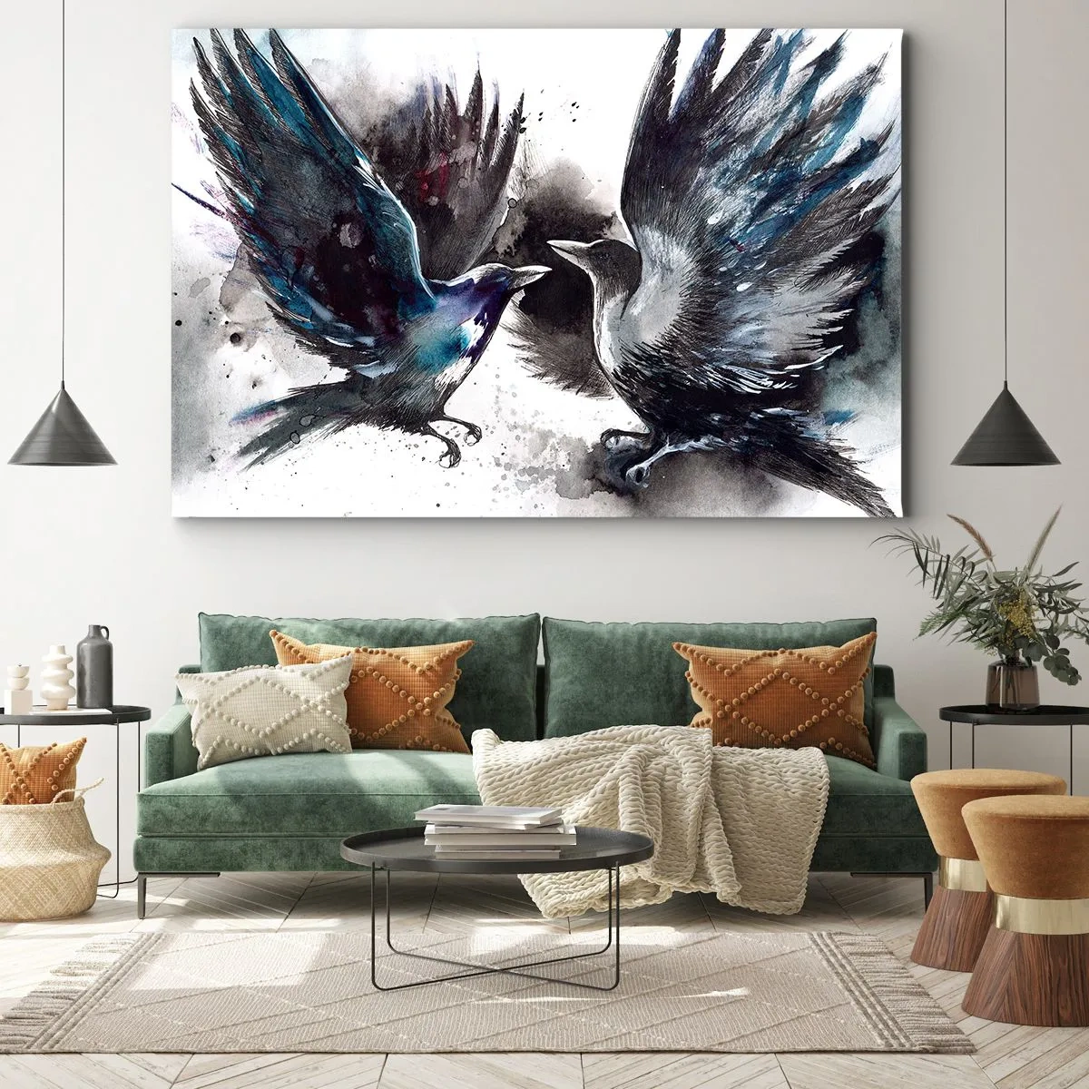Canvas picture - Two Crows - 120x80 cm