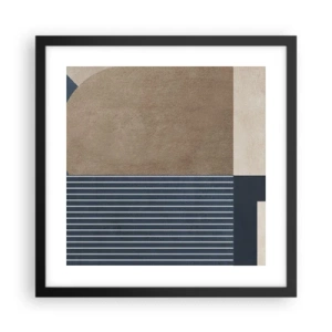 Poster in black frame - Composition of Simplicity and Curvature - 40x40 cm