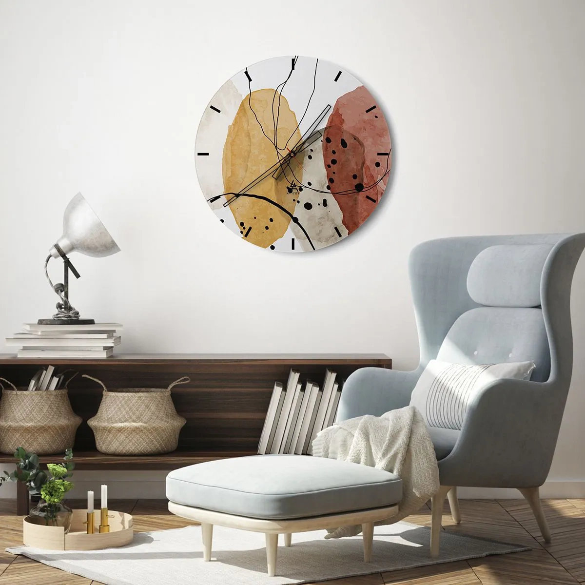Wall clock - Clock on glass - Like a Light Air - 40x40 cm