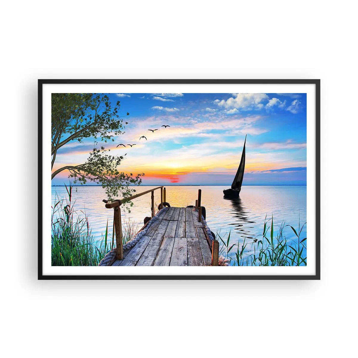Poster in black frame - Good Evening - 100x70 cm
