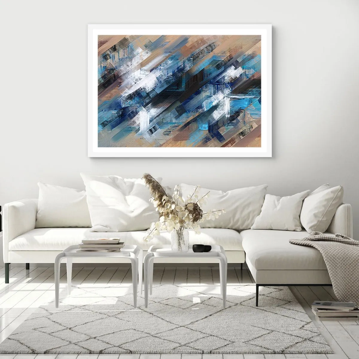 Poster in white frmae - On the Blue Slant - 70x50 cm