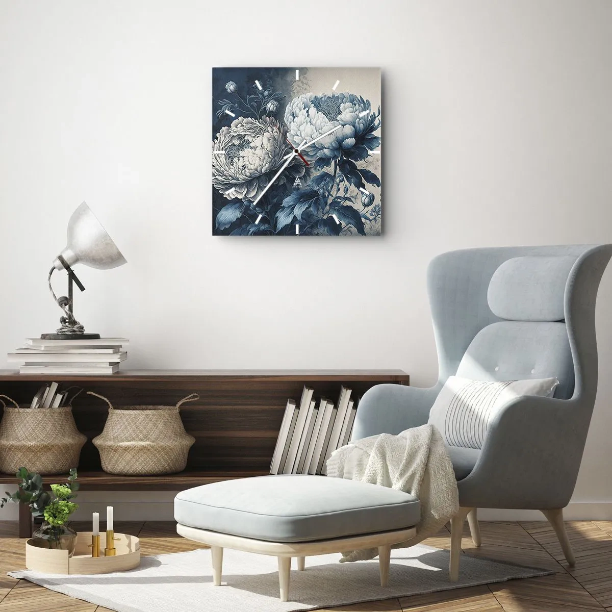 Wall clock - Clock on glass - Matched Couple - 40x40 cm