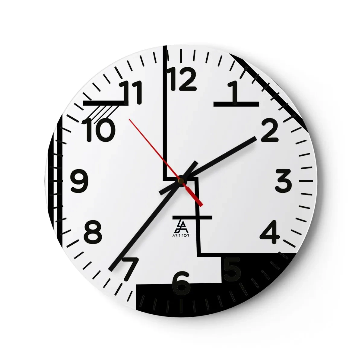 Wall clock - Clock on glass - Simply a Kiss - 30x30 cm