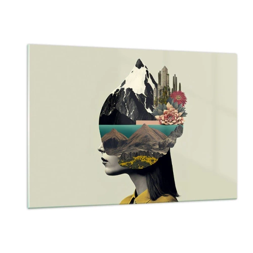 Glass picture - Woman - Always a Mystery - 120x80 cm