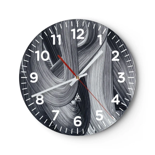 Wall clock - Clock on glass - Fluidity of Reality - 40x40 cm