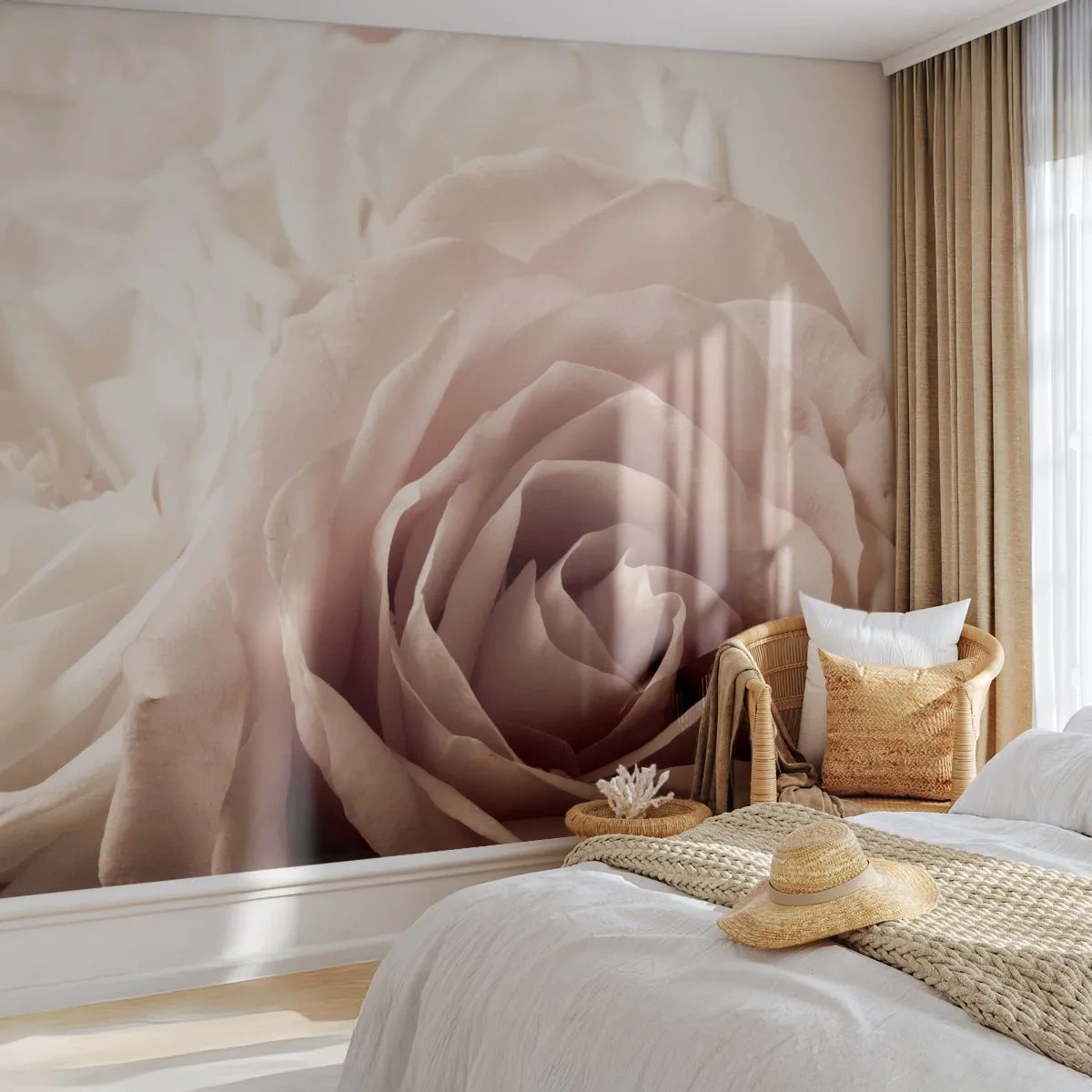 Photo Wallpaper Standard Eco - In the Heart of a Rose - Roses, Flowers, Romantic - 300x210 cm