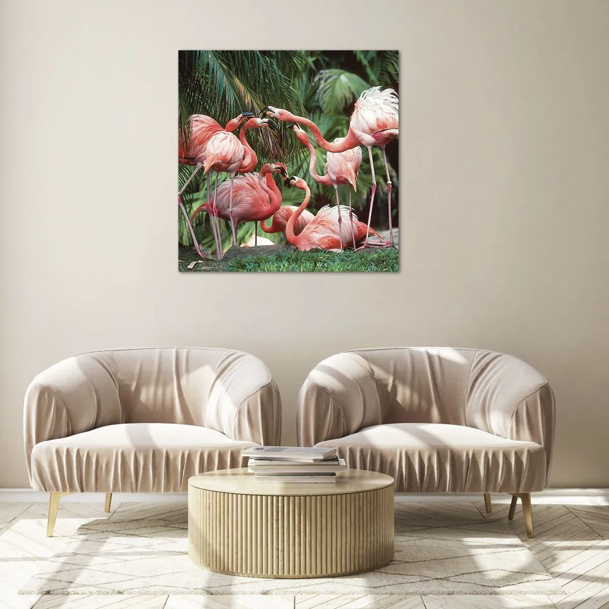 Glass picture - Afternoon Gossip - 60x60 cm