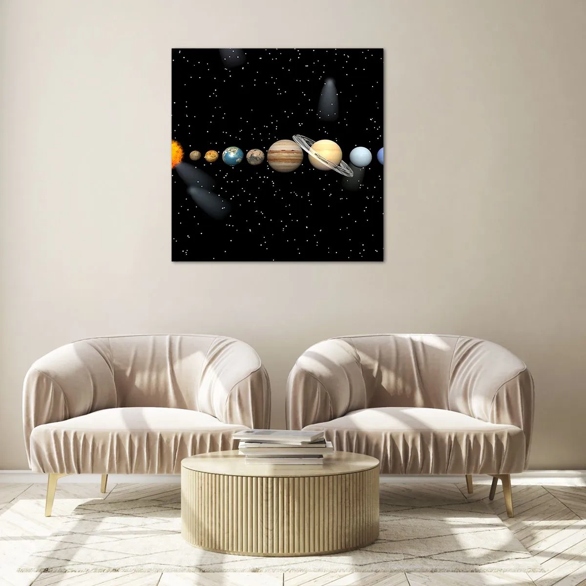 Glass picture - Planets are Revolving - 30x30 cm