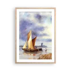 Poster in light oak frame - Return of Sailors - 50x70 cm