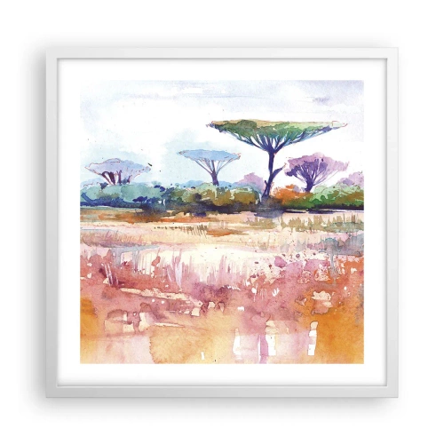 Poster in white frmae - Colour of Savannah - 50x50 cm