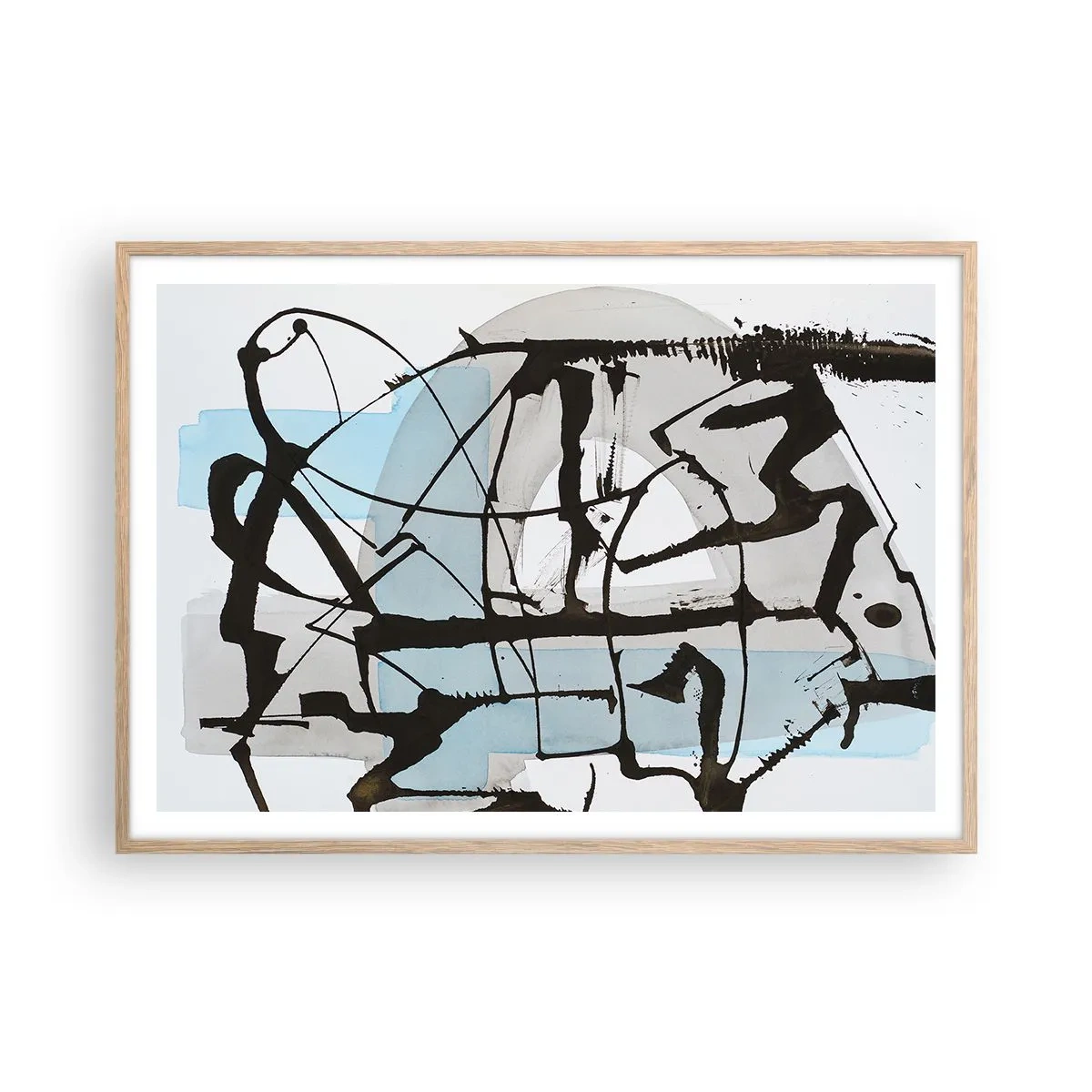 Poster in light oak frame - After All Blue - 100x70 cm