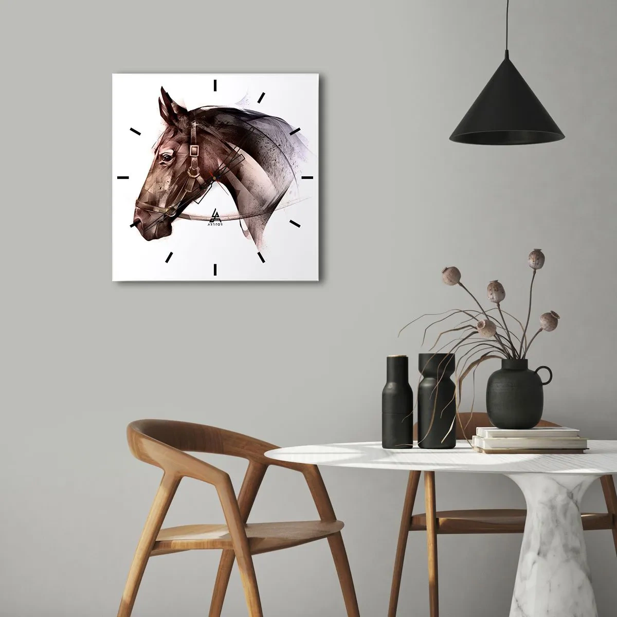 Wall clock - Clock on glass - What a Charm - 40x40 cm