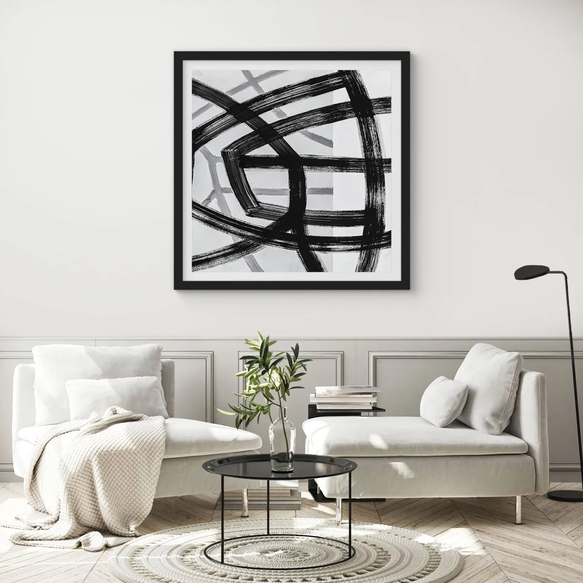 Poster in black frame - Building Depth - 40x40 cm