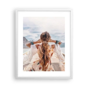 Poster in white frmae - On the Way to Happiness - 40x50 cm