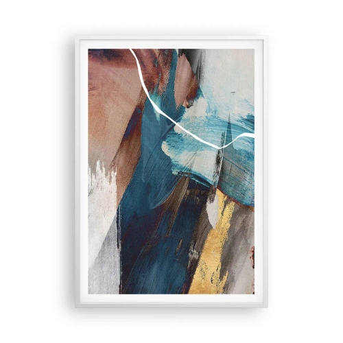 Poster in white frmae - With Panache and Energy - 70x100 cm