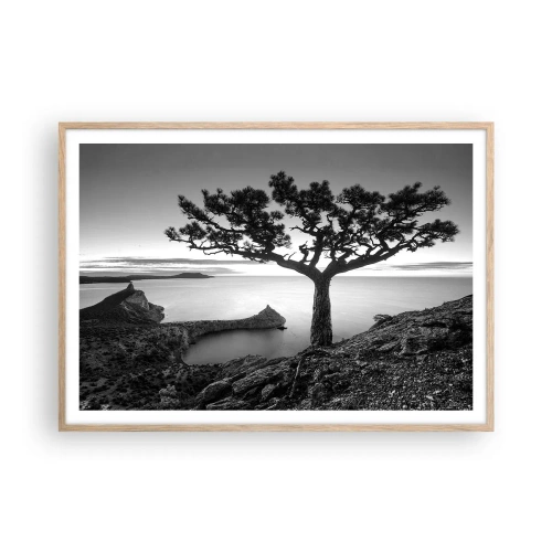 Poster in light oak frame - Quiet All Around - 100x70 cm