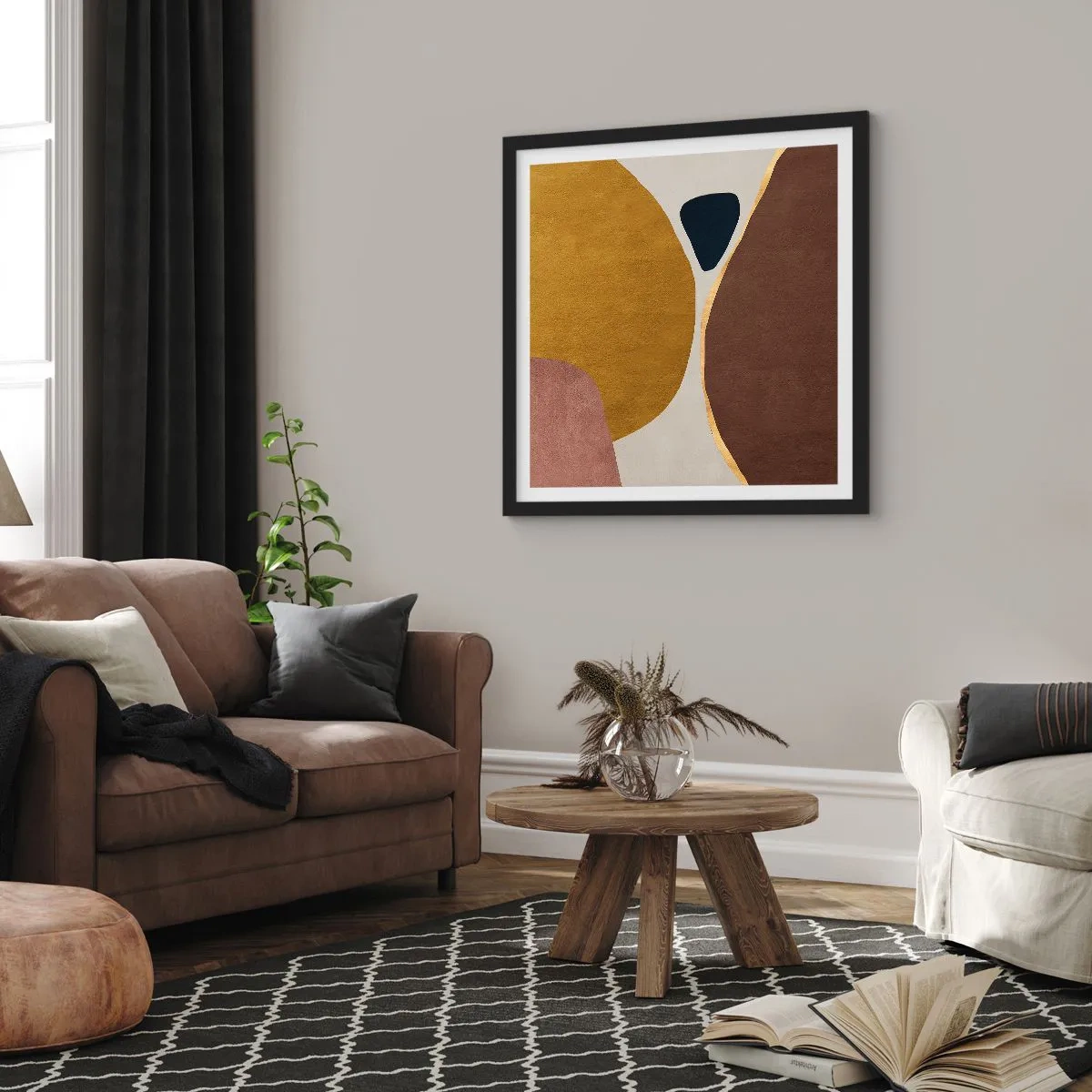 Poster in black frame - Abstract - Place in sSace - 30x30 cm