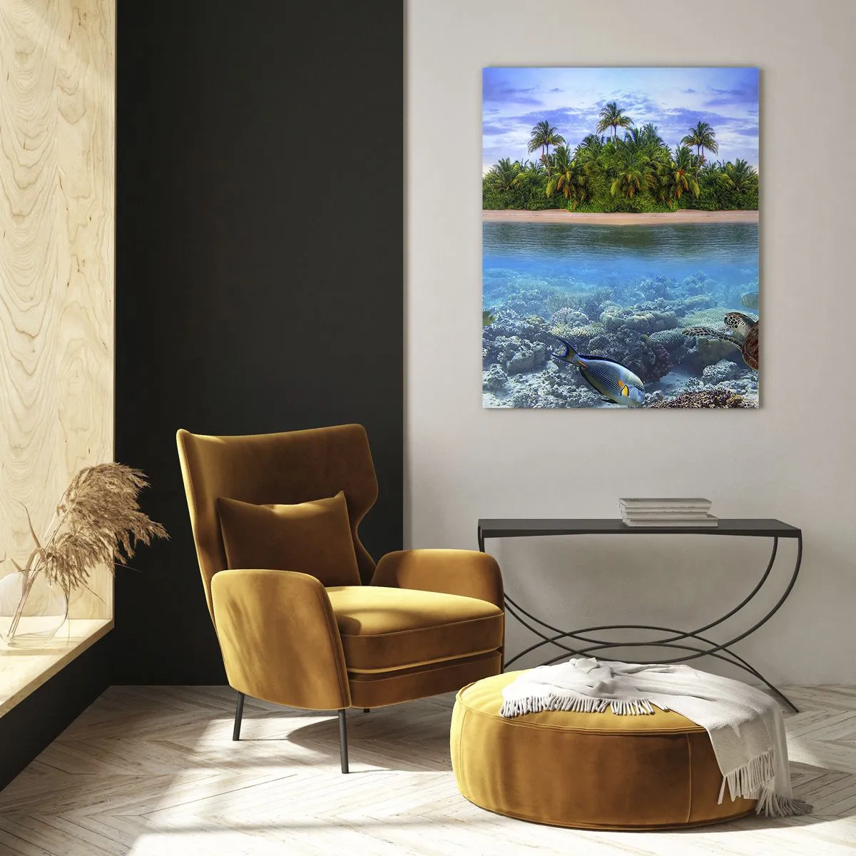 Glass picture - Heavenly Island Invites You - 50x70 cm