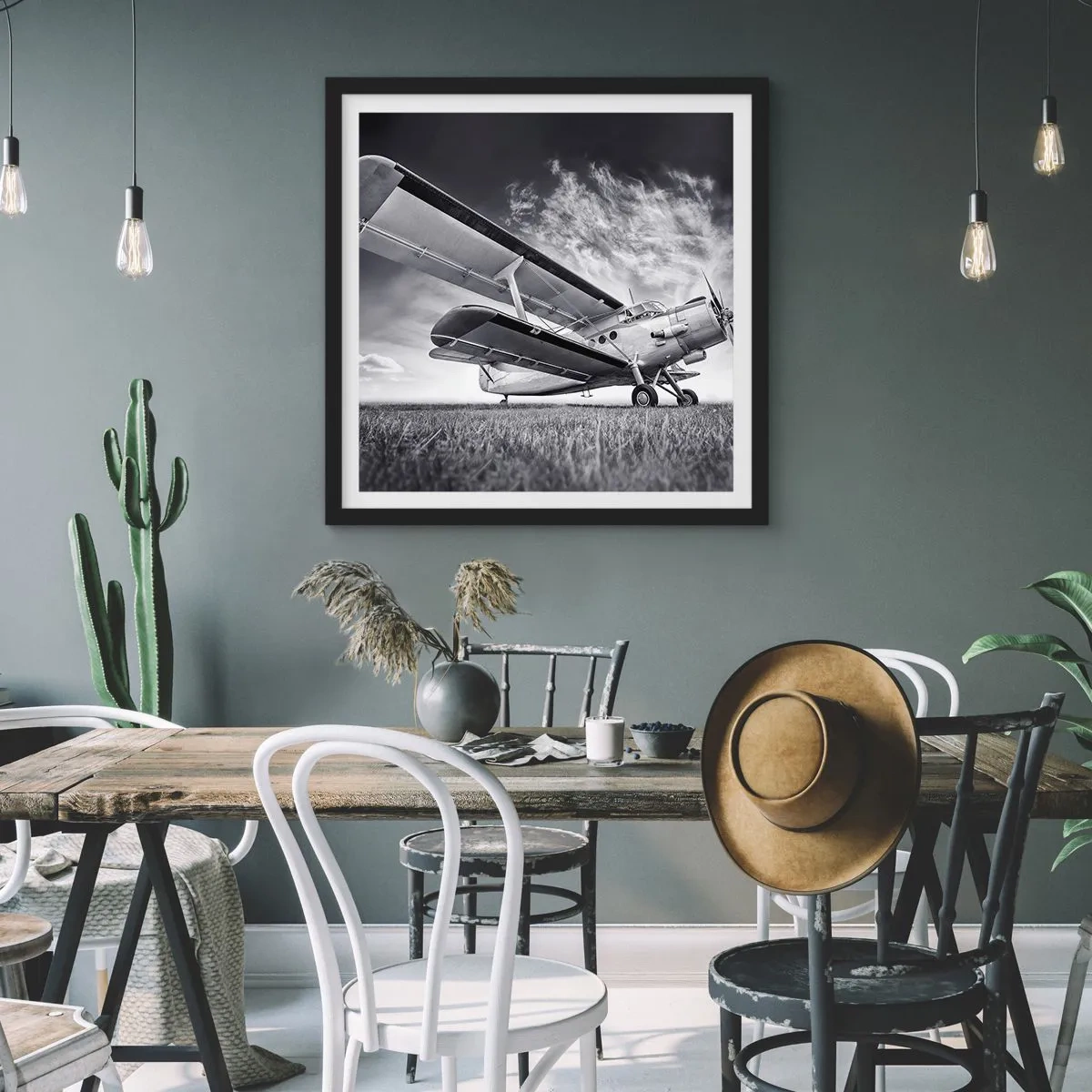 Poster in black frame - Winged Pilgrim - 60x60 cm