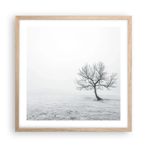 Poster in light oak frame - Against Nothingness - 50x50 cm